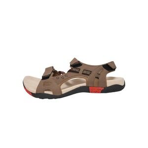 Propet Elm Sandals Womens 7W Brown Red Wide Adjustable Walking Comfort